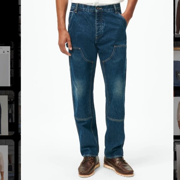 Brooks Brothers Dark Wash Cherry Street Selvedge Denim Carpenter Pants W32 x L32 - Picture 1 of 8